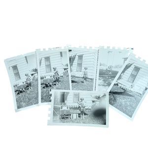 Black & White Pictures Little Girl Blonde Child On‎ Swing Playing Outside Dolls